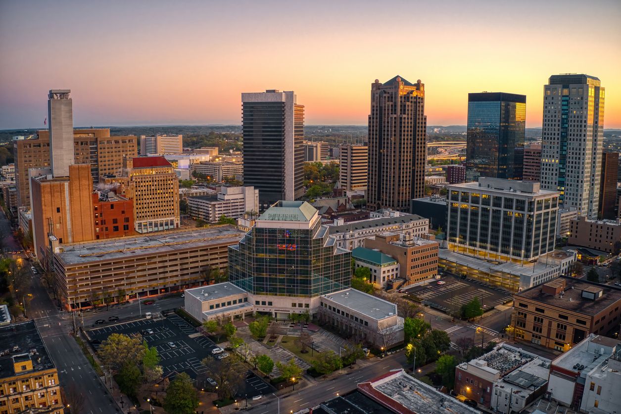 Aerial View of Birmingham, Alabama.